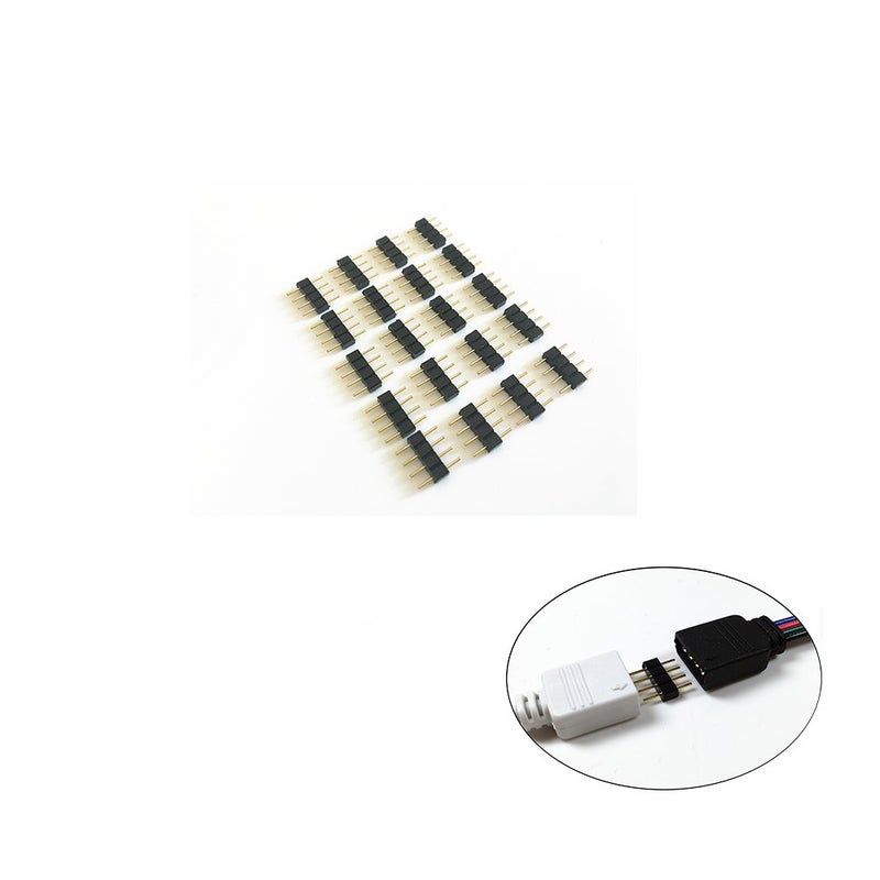 HUALAND 10pcs Black 0.3M 0.98ft 4 Color RGB Extension Cable LED Strip Connector Extension Cable Cord Wire 4 Pin LED Connector for SMD 5050 3528 2835 RGB LED Light Strip (10 PCS) - Image 2